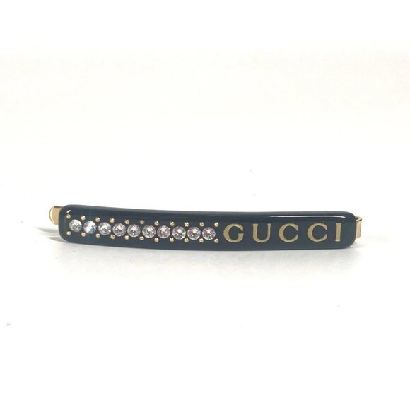 GUCCI GG logo rhinestone hair accessory hairpin Plastic Black main image 11